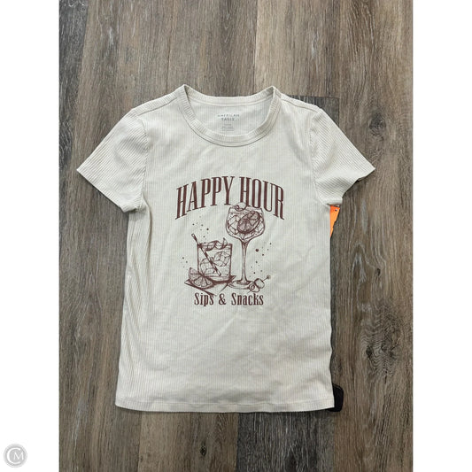 Top Short Sleeve By American Eagle In Cream, Size: S