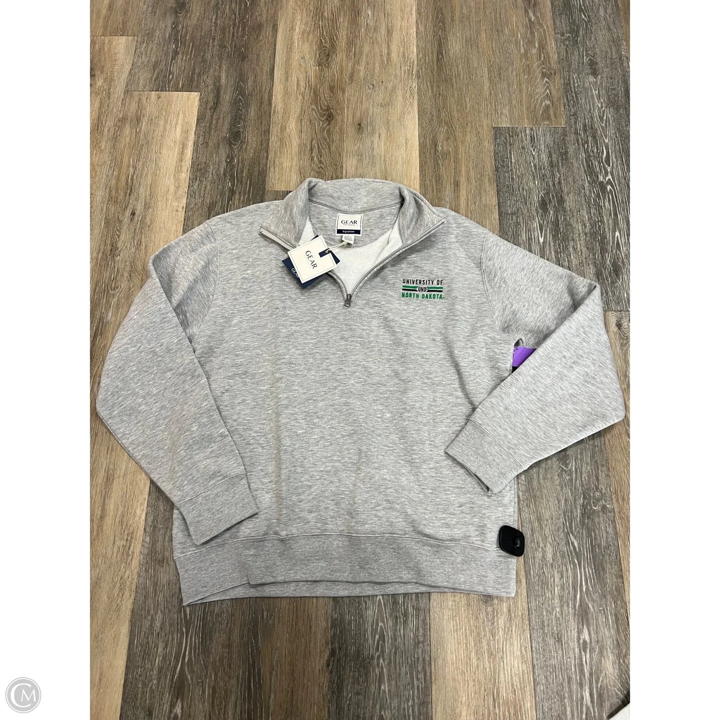 Athletic Sweatshirt Collar By Cmc In Grey, Size: L