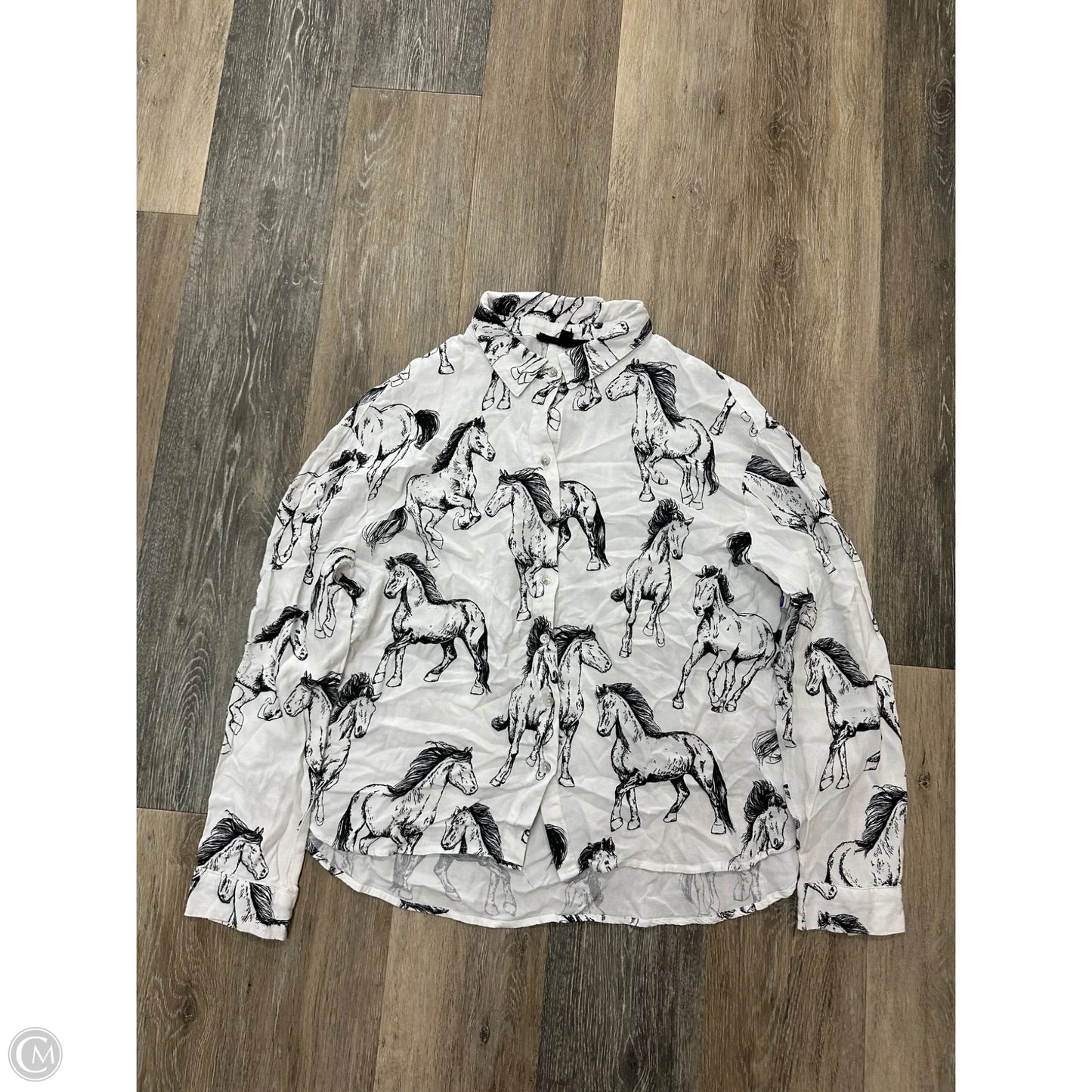 Blouse Long Sleeve By Jane And Delancey In White, Size: L