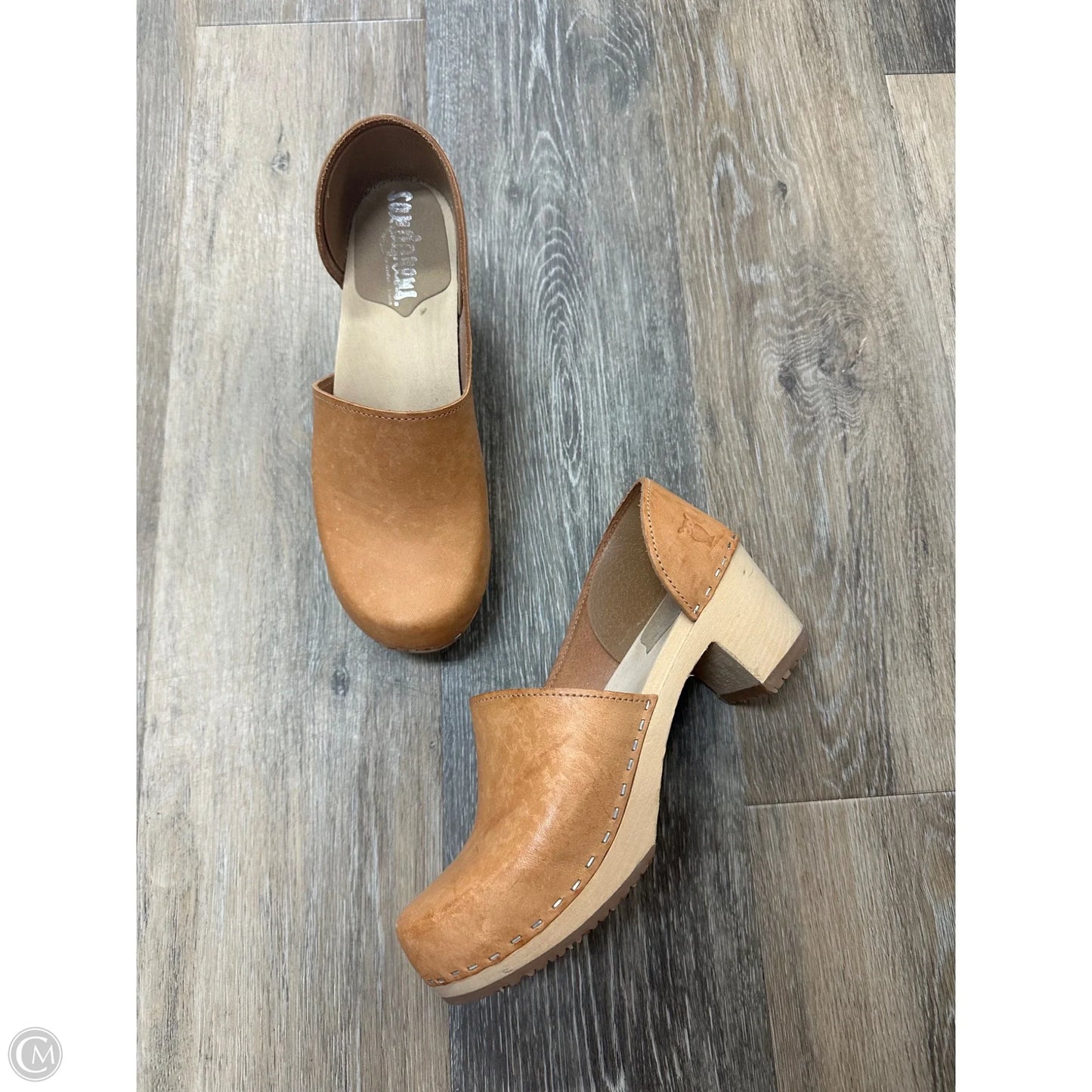 Shoes Heels Block By Sungrens In Tan, Size: 8.5