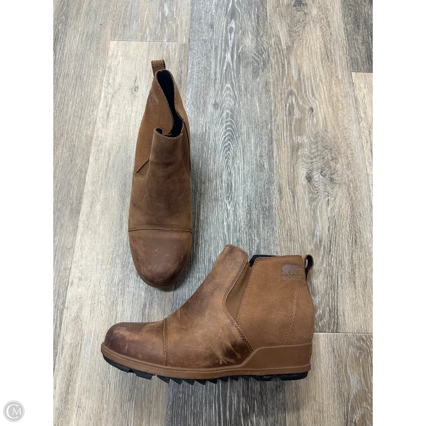 Boots Ankle Heels By Sorel In Brown, Size: 8.5