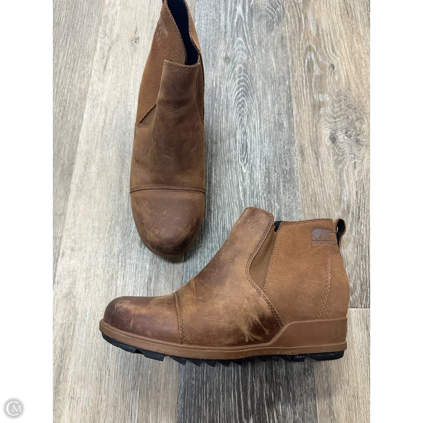 Boots Ankle Heels By Sorel In Brown, Size: 8.5