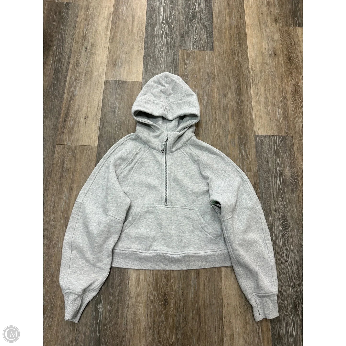 Athletic Sweatshirt Hoodie By Lululemon In Grey, Size: Xs