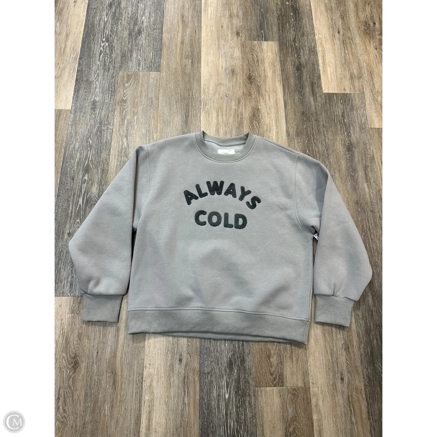 Sweatshirt Crewneck By Panache Apparel In Grey, Size: M