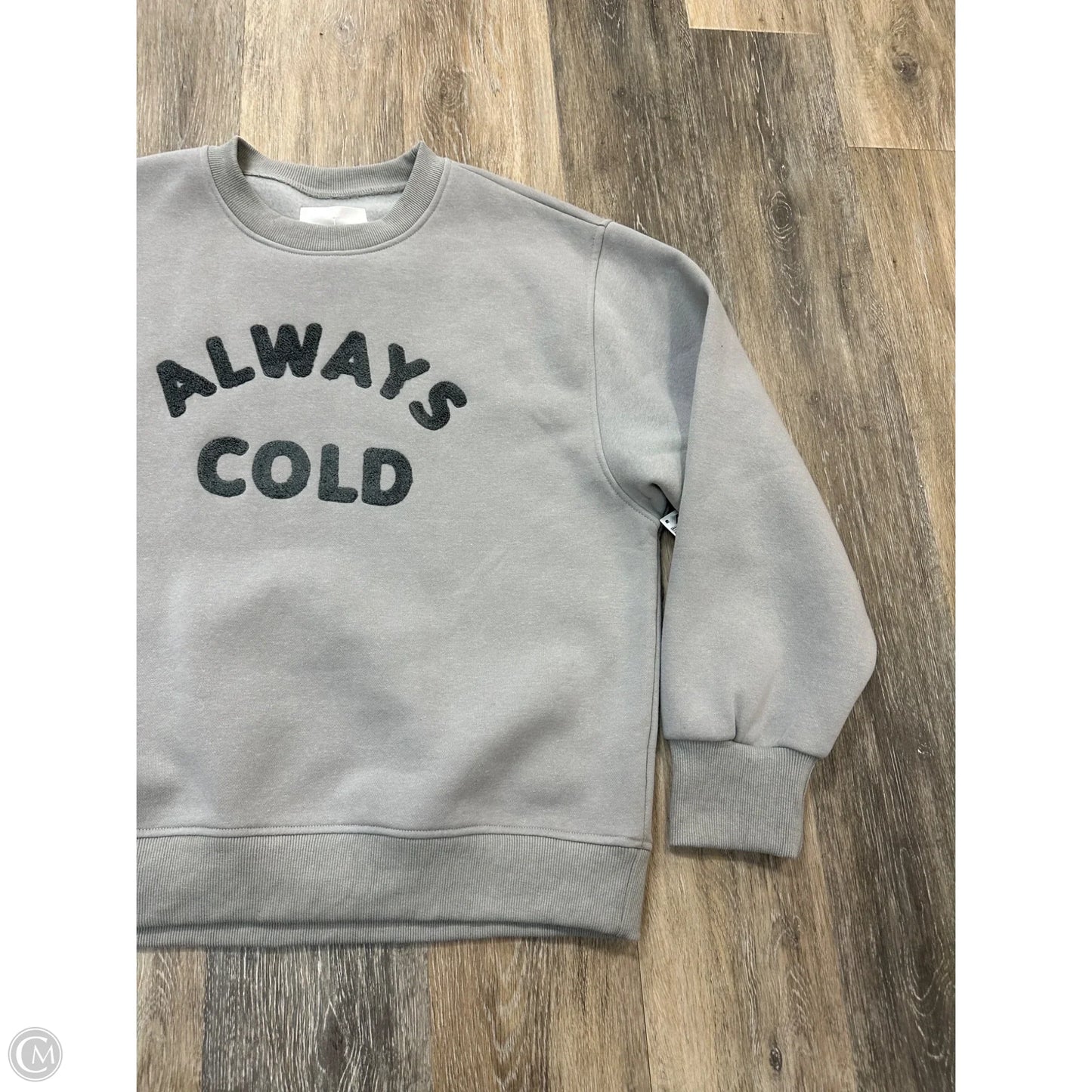 Sweatshirt Crewneck By Panache Apparel In Grey, Size: M