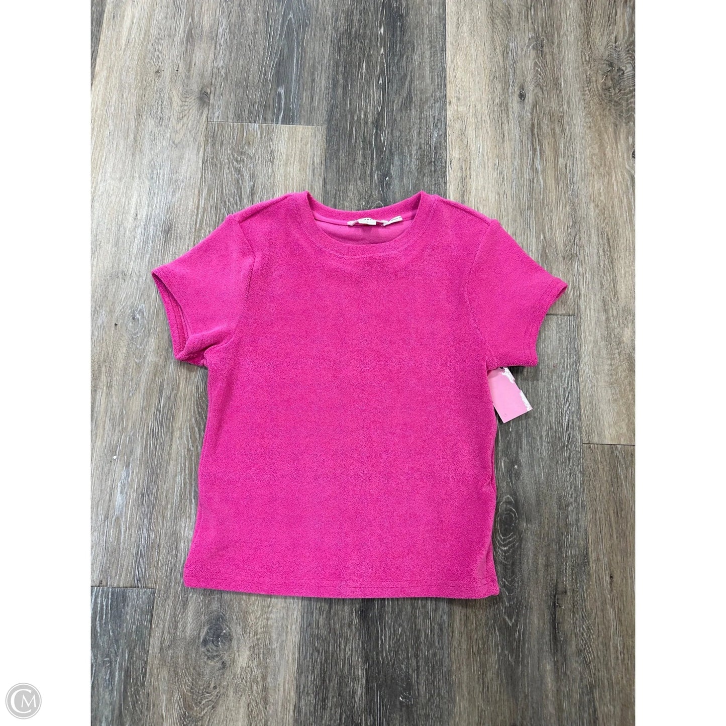 Top Short Sleeve By Good American In Pink, Size: S
