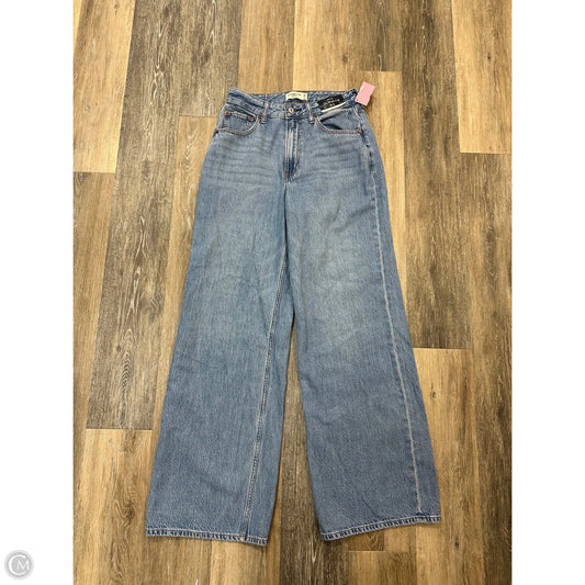 Jeans Wide Leg By Abercrombie And Fitch In Blue Denim, Size: 2l