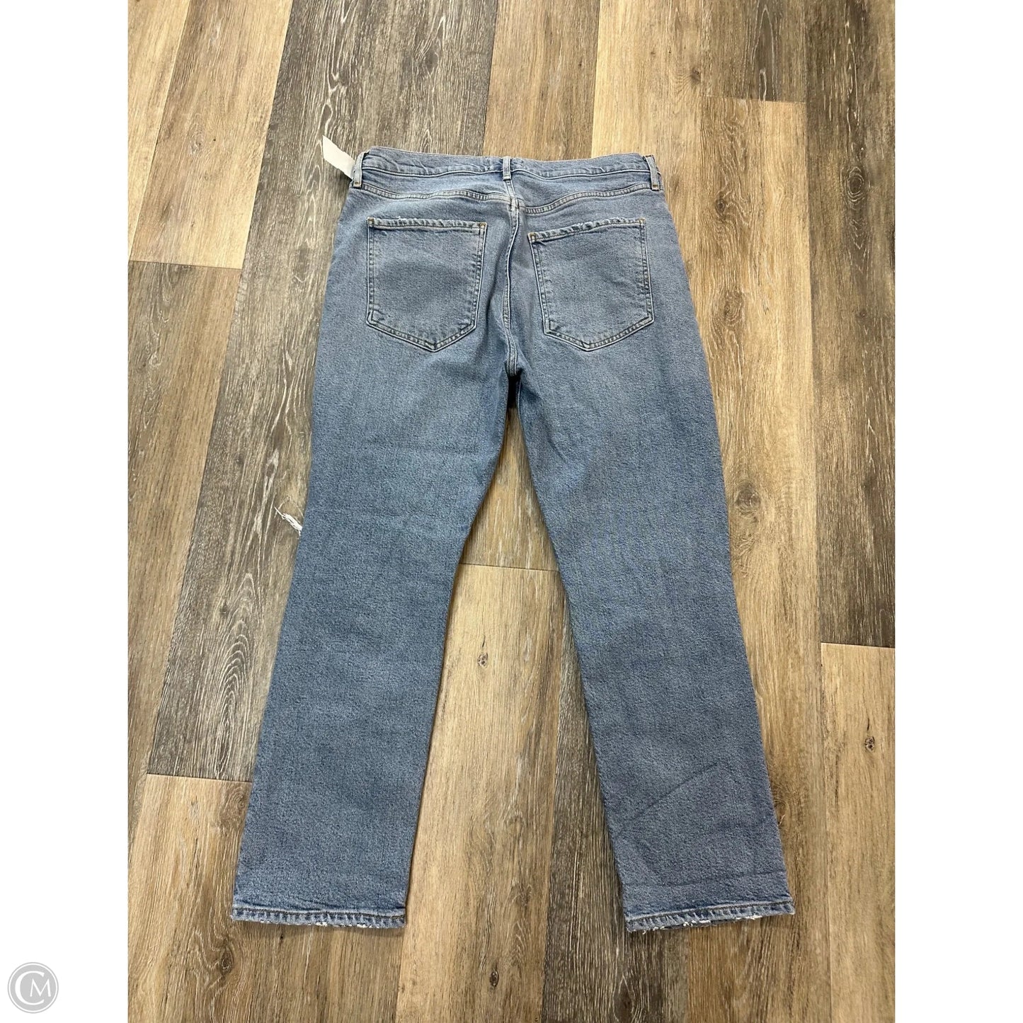 Jeans Straight By Agolde In Blue Denim, Size: 12