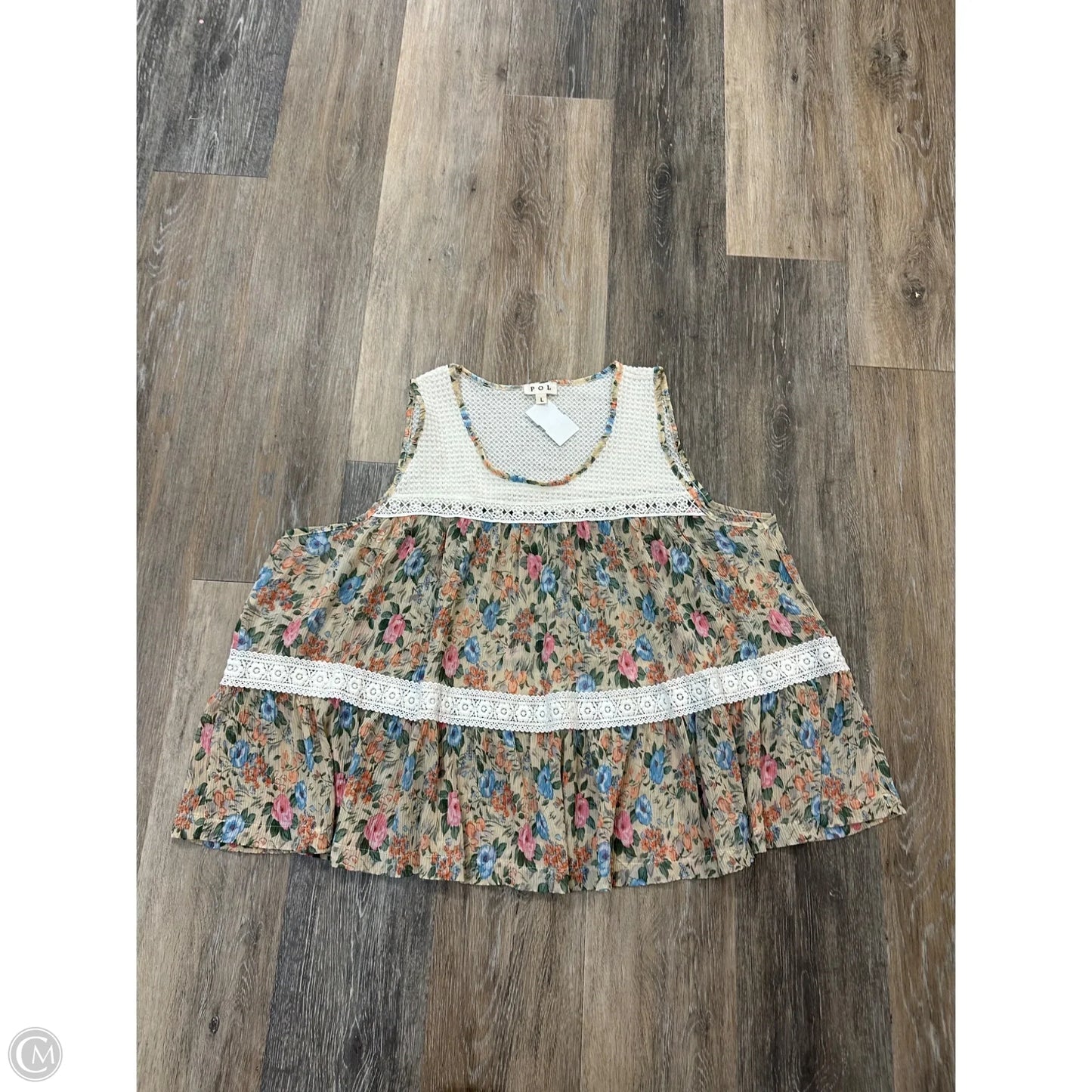 Tank Top By Pol In Floral Print, Size: L