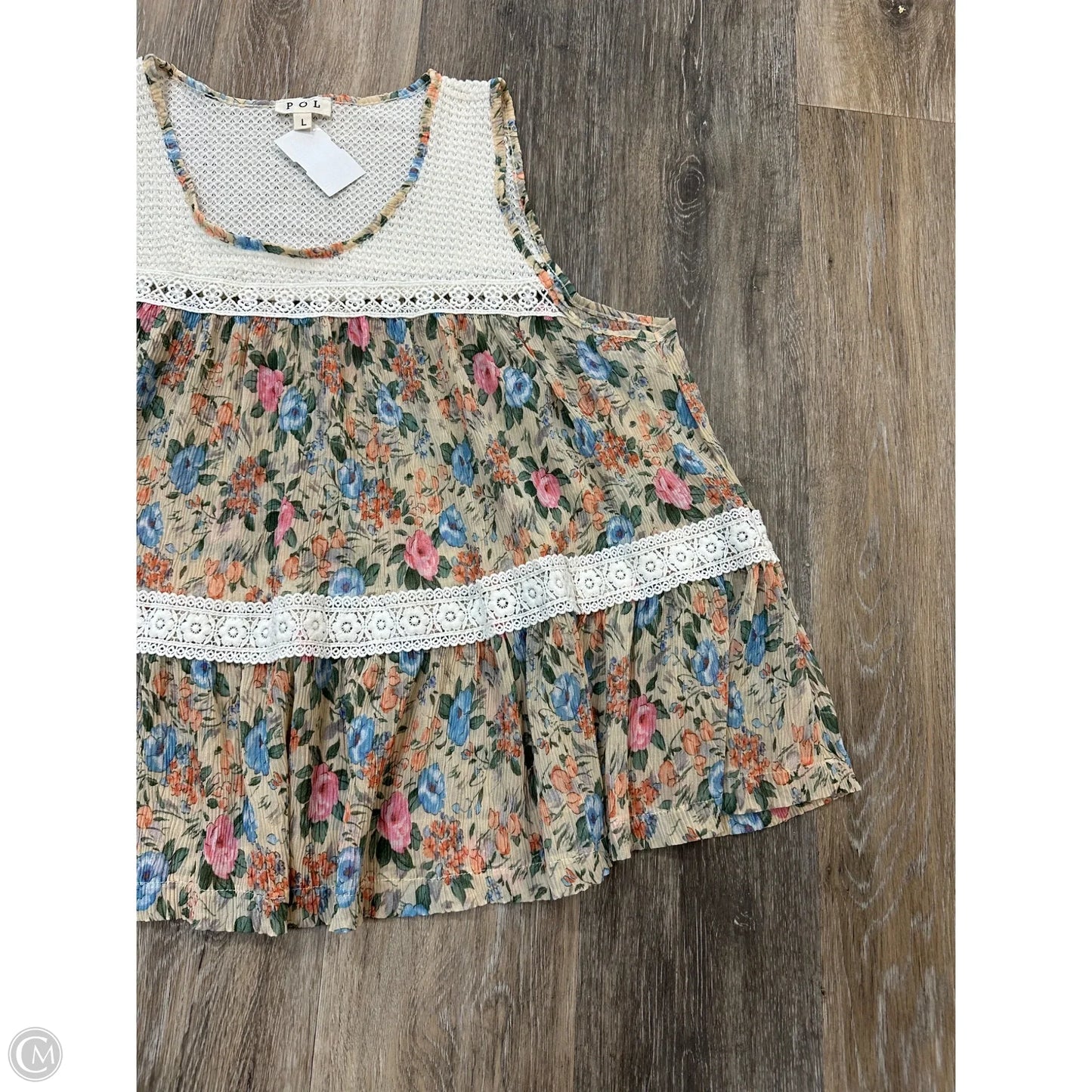 Tank Top By Pol In Floral Print, Size: L