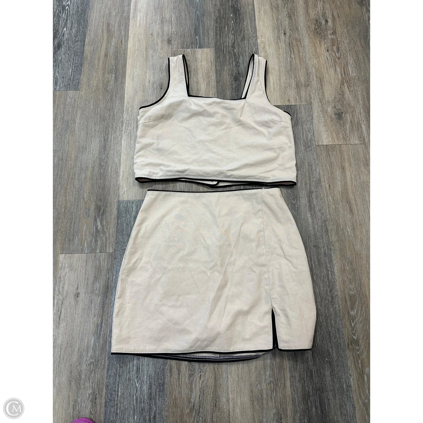 Skirt Set 2pc By Gilli In Tan, Size: L