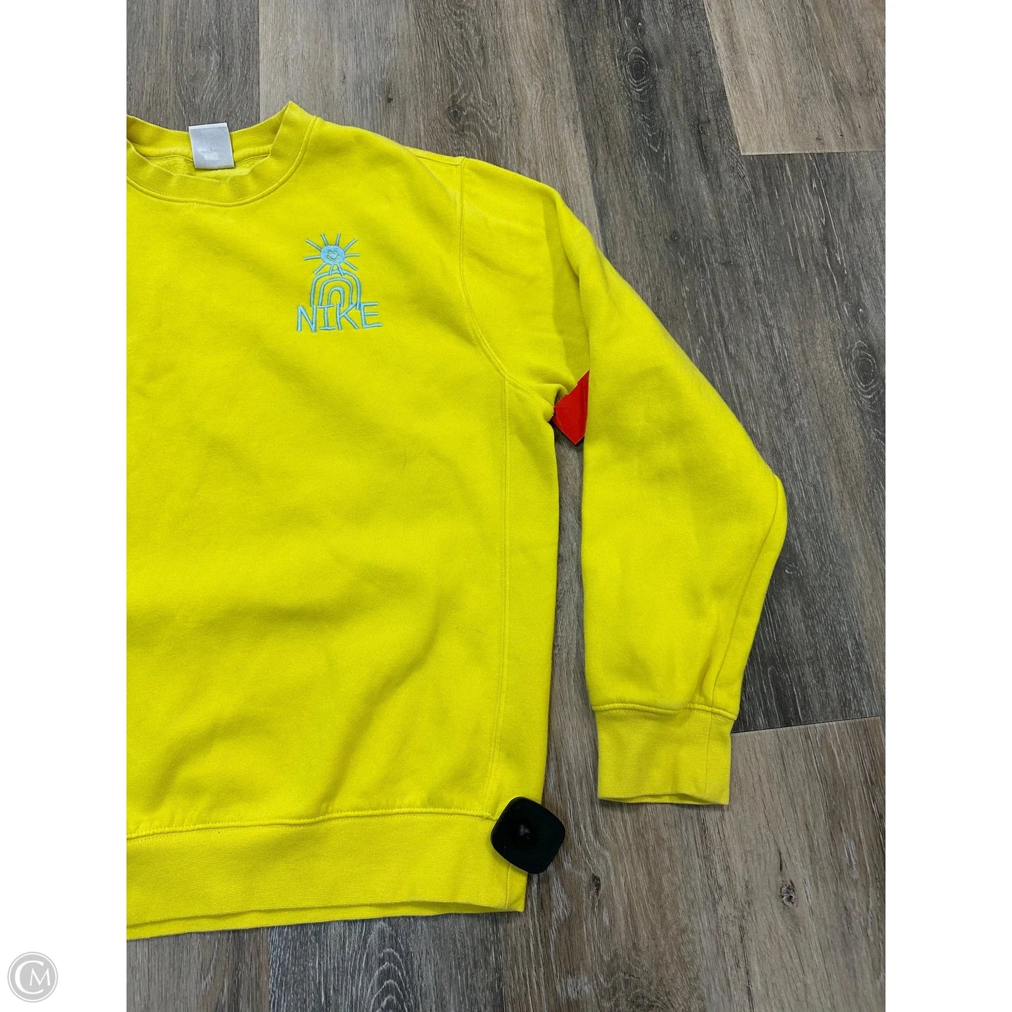 Athletic Sweatshirt Crewneck By Nike Apparel In Yellow, Size: S