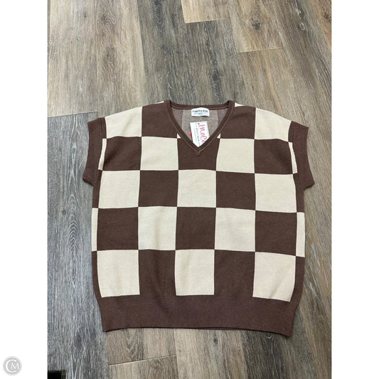 Vest Sweater By First Love In Checkered Pattern, Size: Osfm