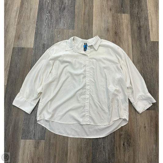 Blouse Long Sleeve By Anthropologie In Cream, Size: Xl