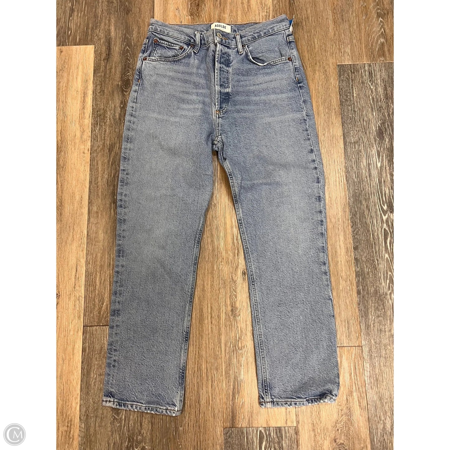 Jeans Straight By Agolde In Blue Denim, Size: 4/27