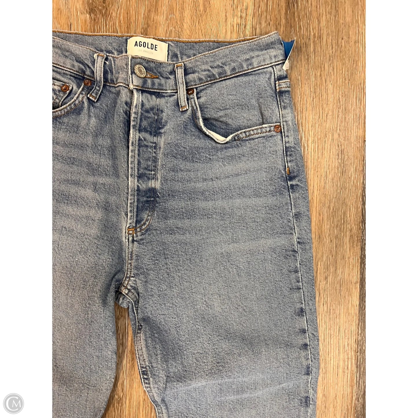 Jeans Straight By Agolde In Blue Denim, Size: 4/27
