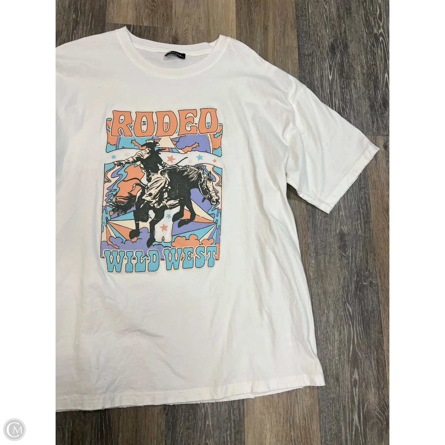 -Top Short Sleeve Tunic By Zutter In White, Size: M/L