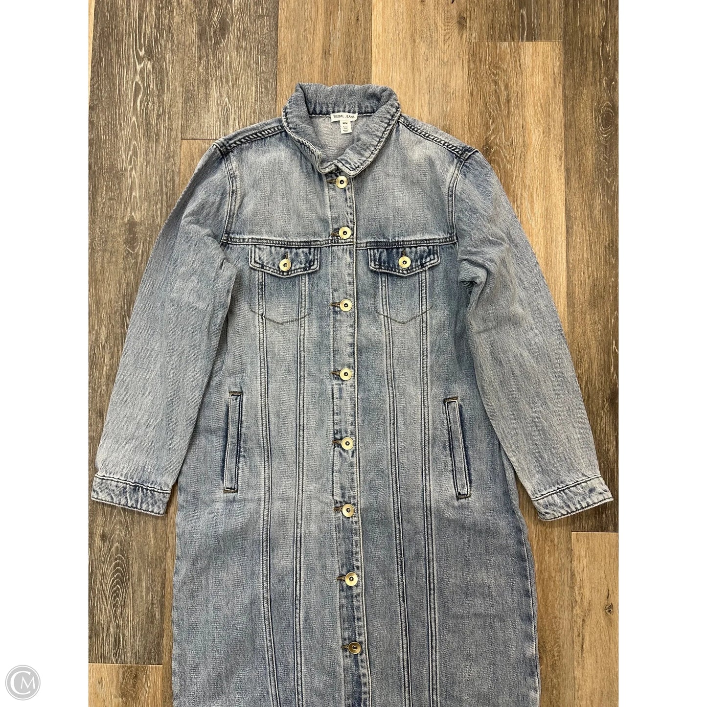 Jacket Denim By Tribal In Blue Denim, Size: M