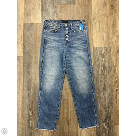 Jeans Straight By 7 For All Mankind In Blue Denim, Size: 4