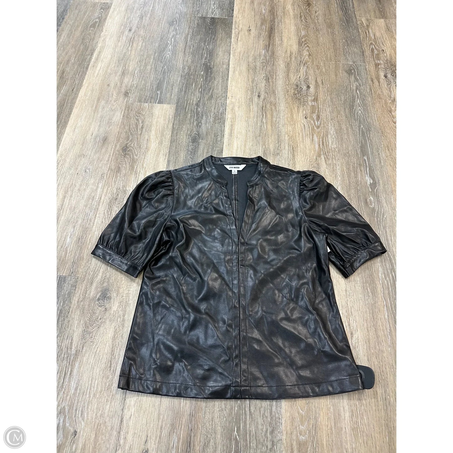 Blouse Short Sleeve By Steve Madden In Black, Size: S