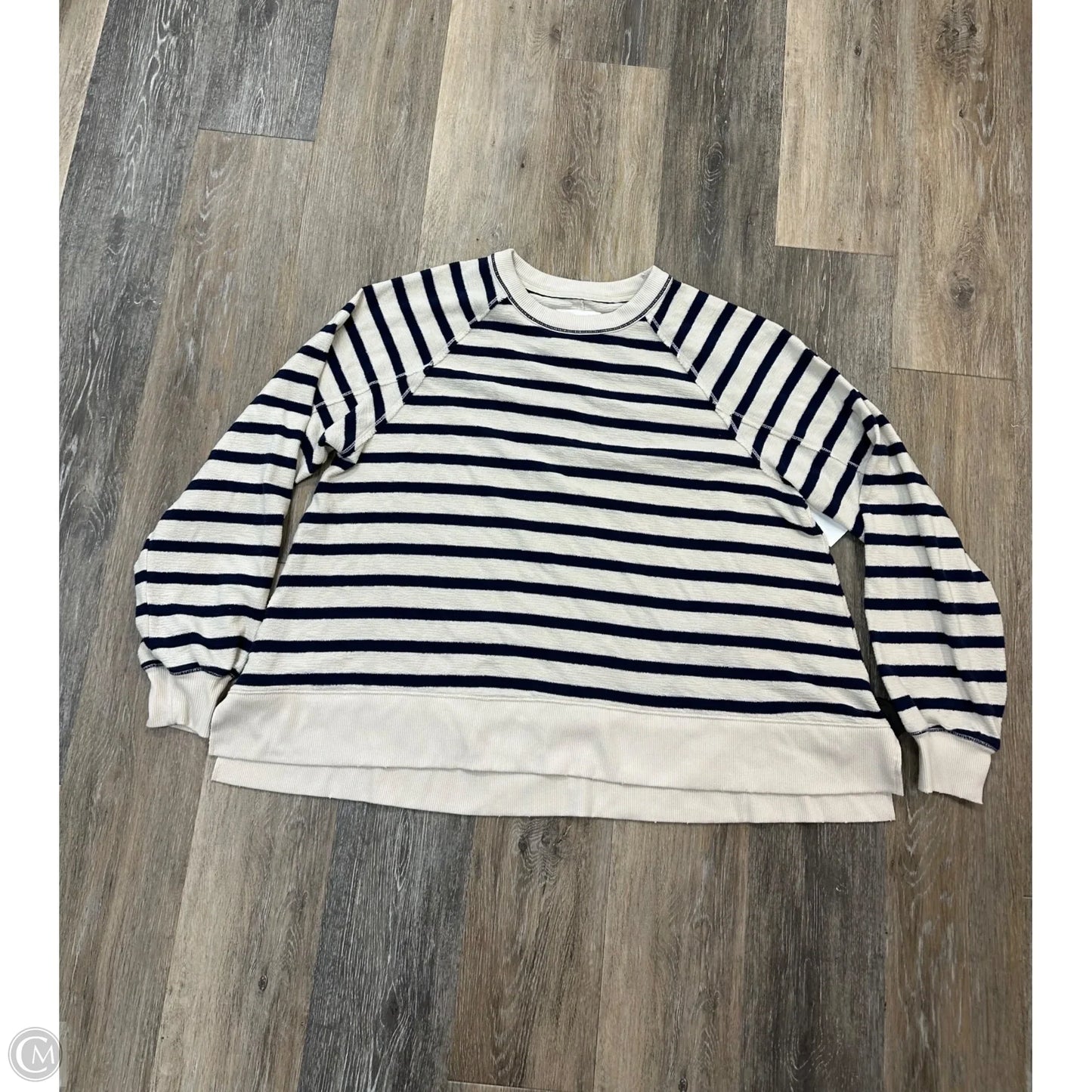 Top Long Sleeve By Aerie In Striped Pattern, Size: S