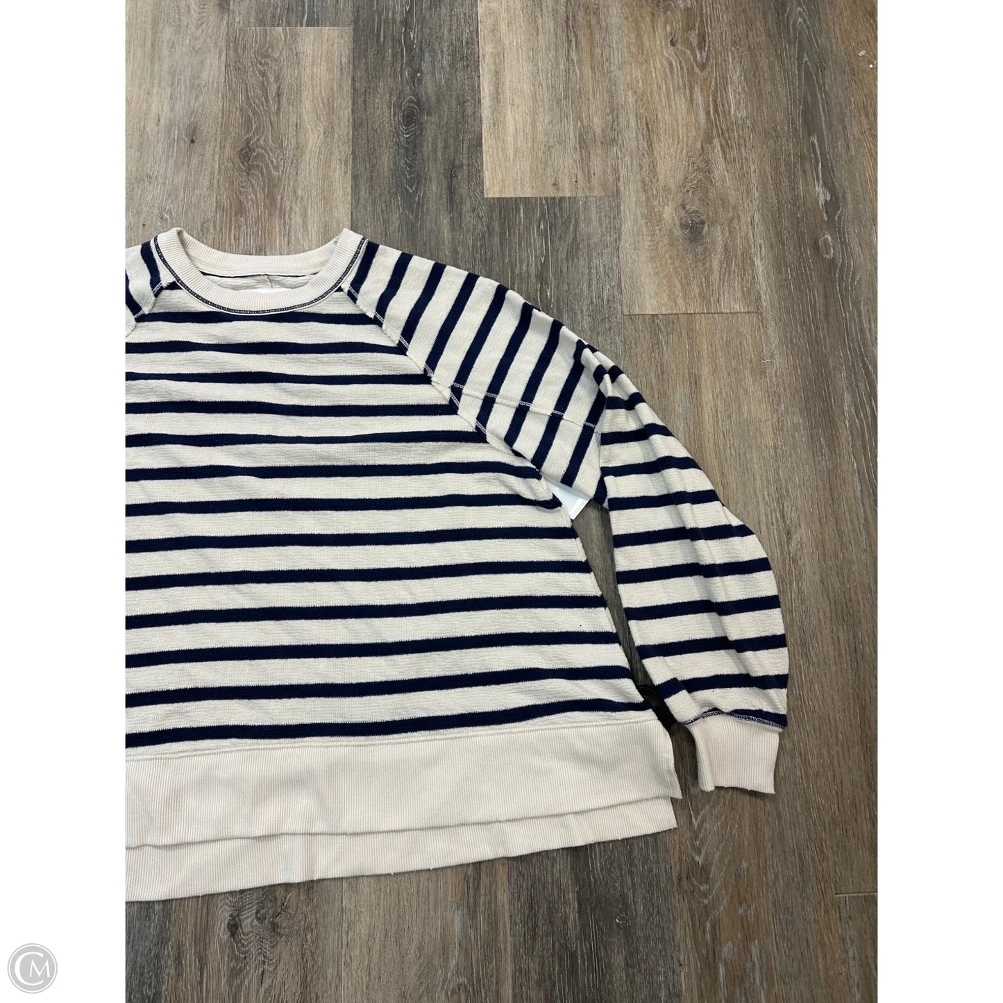 Top Long Sleeve By Aerie In Striped Pattern, Size: S