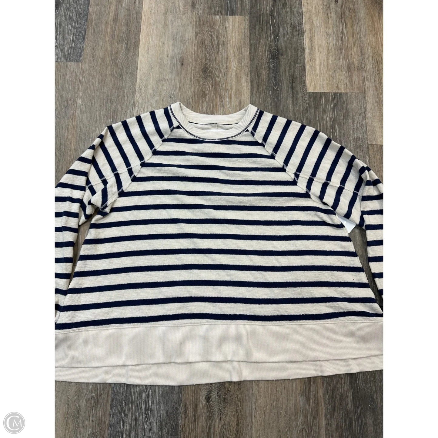 Top Long Sleeve By Aerie In Striped Pattern, Size: S