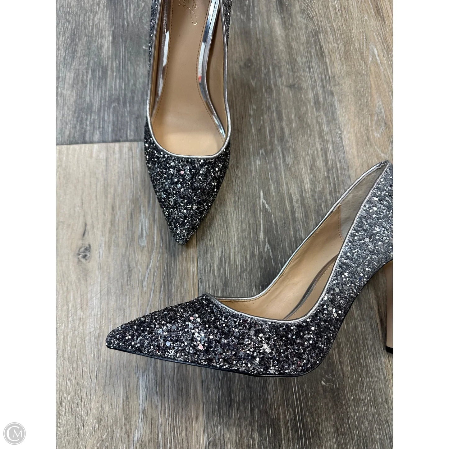 Shoes Heels Kitten By Badgley Mischka In Silver, Size: 7.5