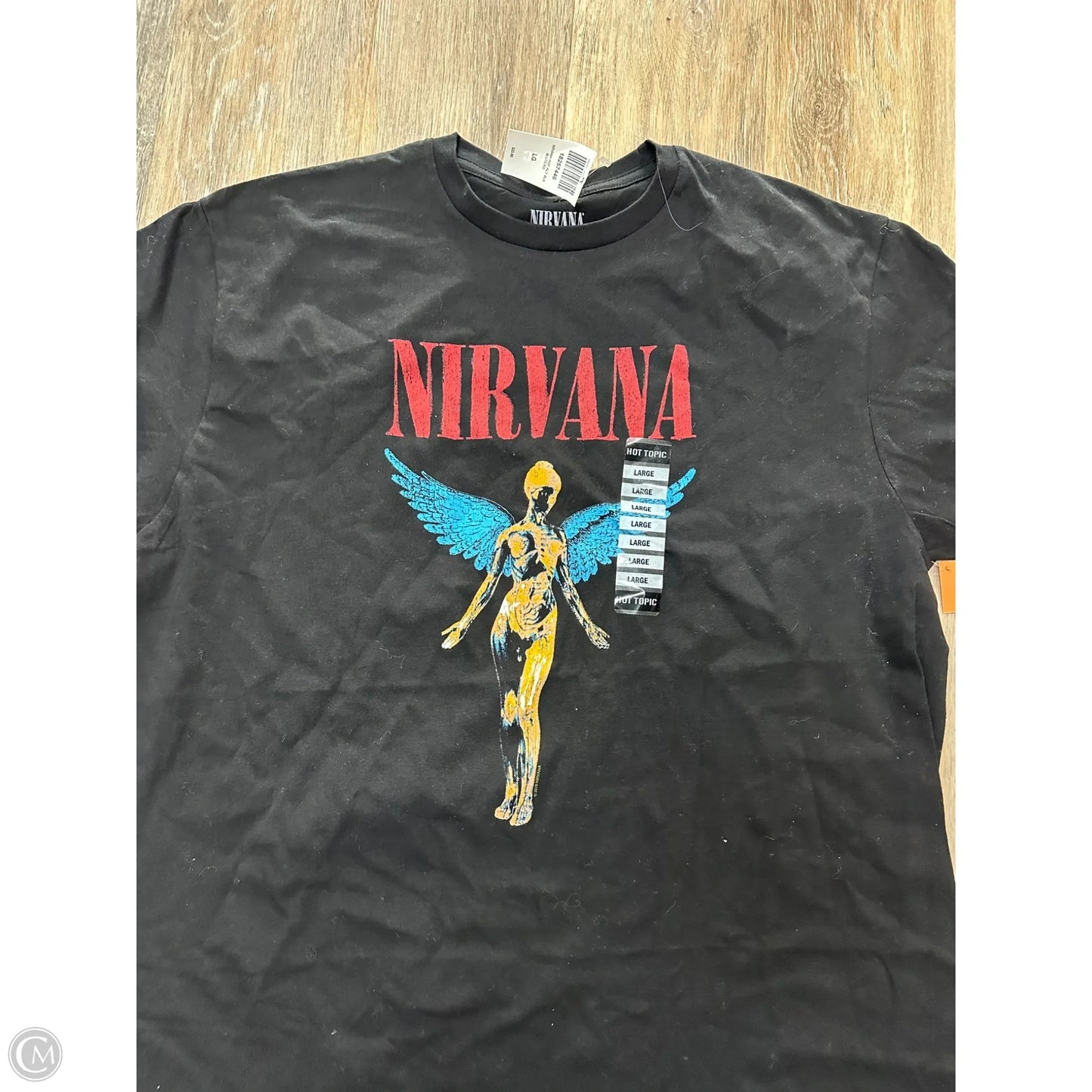 Top Short Sleeve By Nirvana In Black, Size: L