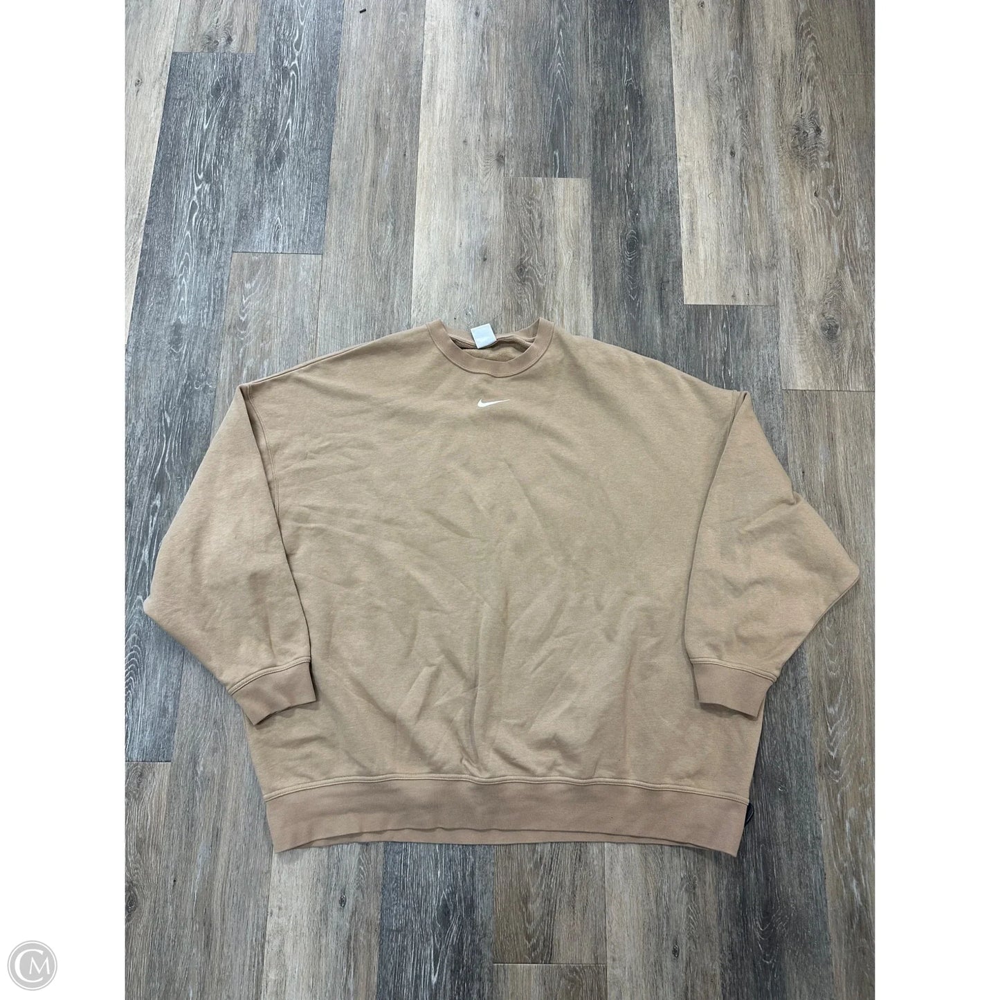 Athletic Sweatshirt Crewneck By Nike In Tan, Size: Xl