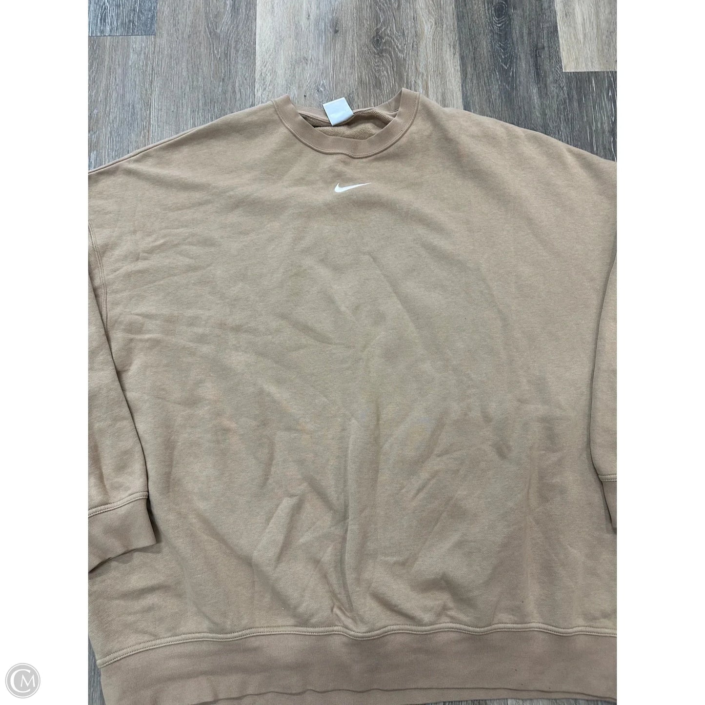 Athletic Sweatshirt Crewneck By Nike In Tan, Size: Xl