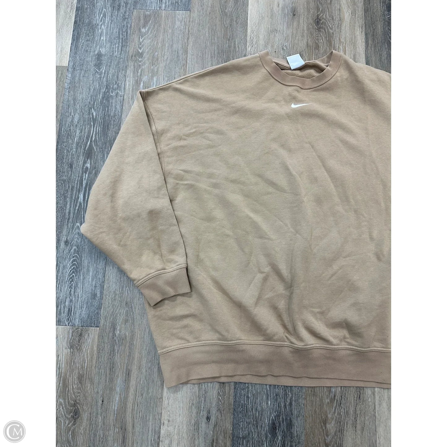 Athletic Sweatshirt Crewneck By Nike In Tan, Size: Xl