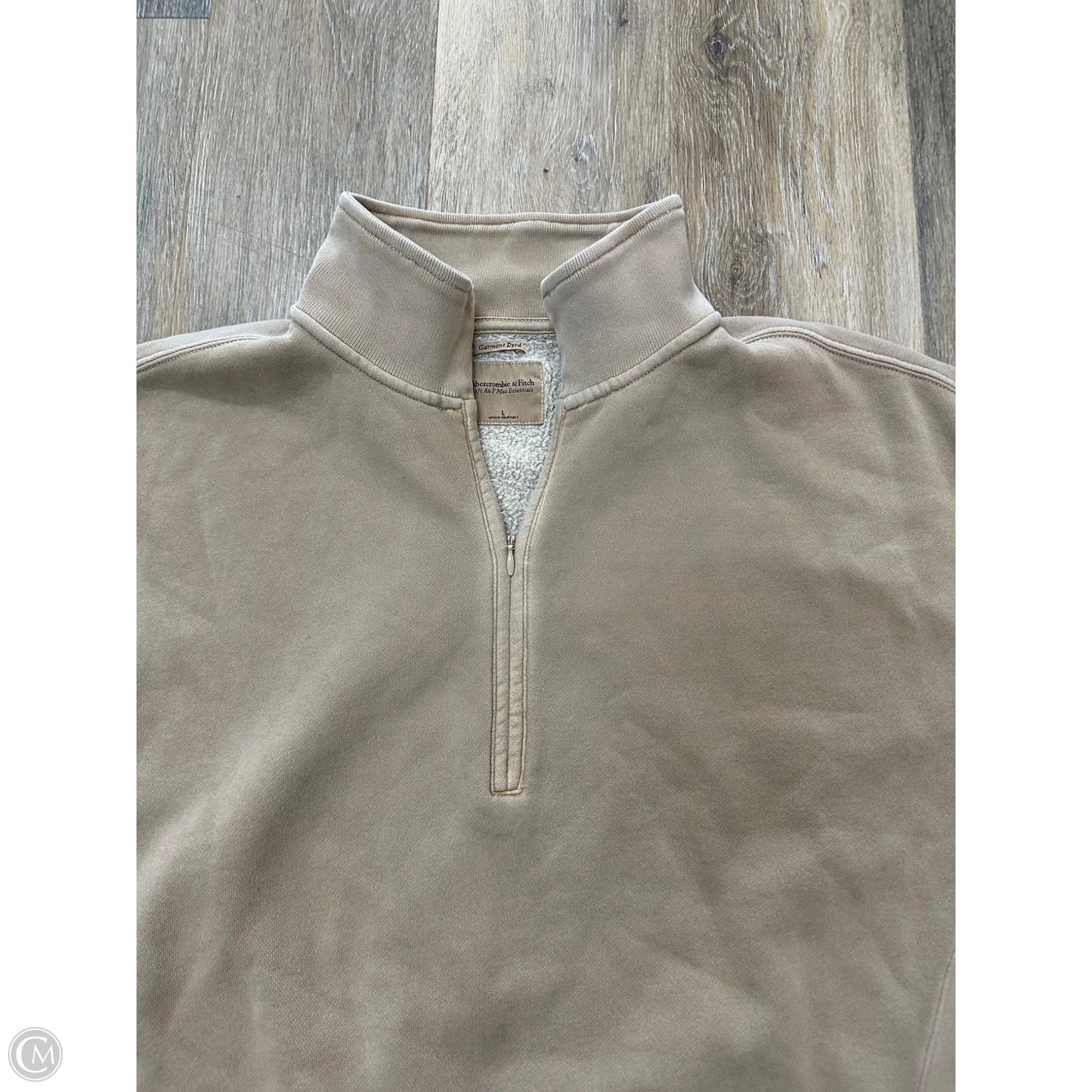 Top Long Sleeve By Abercrombie And Fitch In Tan, Size: L