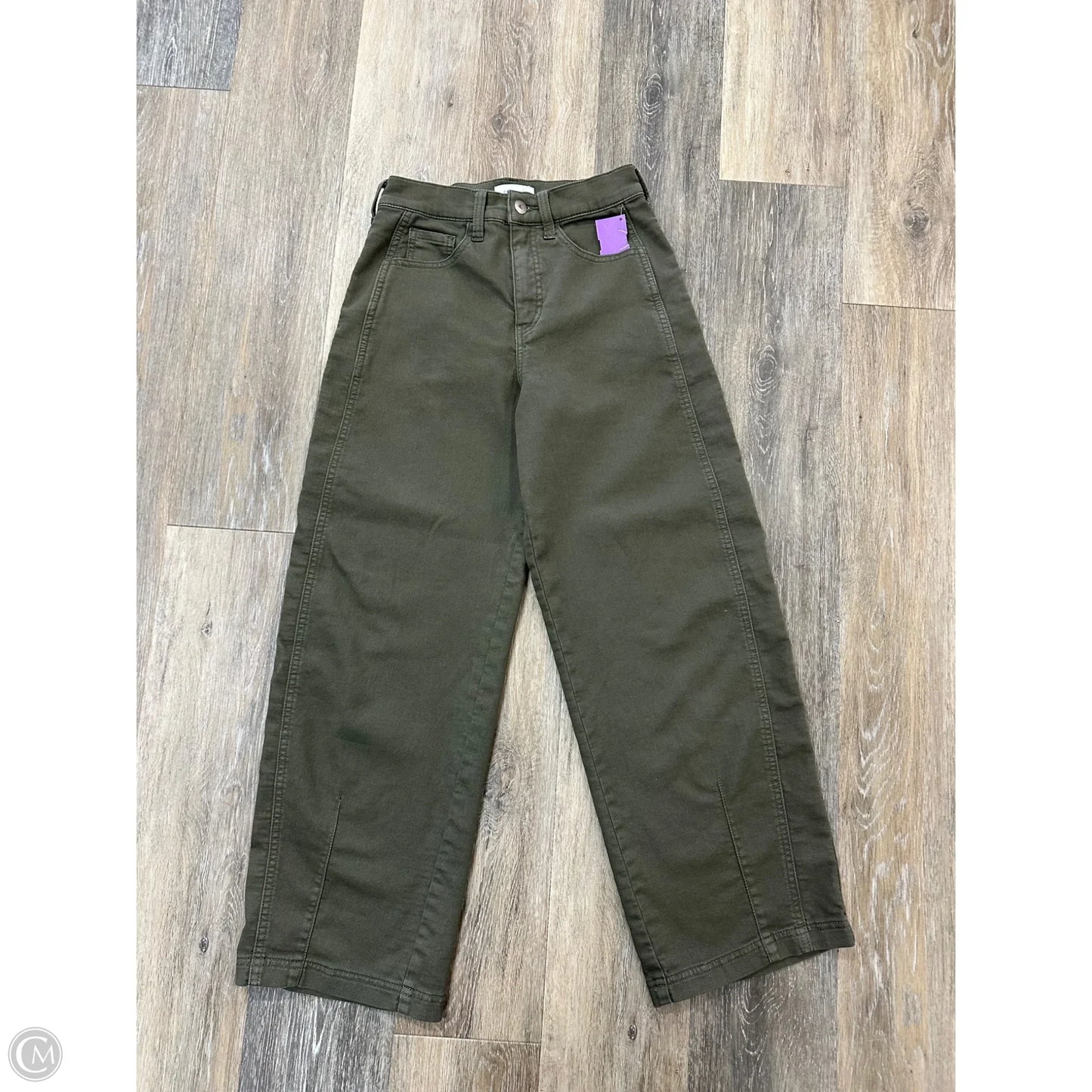 Jeans Straight By Evereve In Green Denim, Size: 0