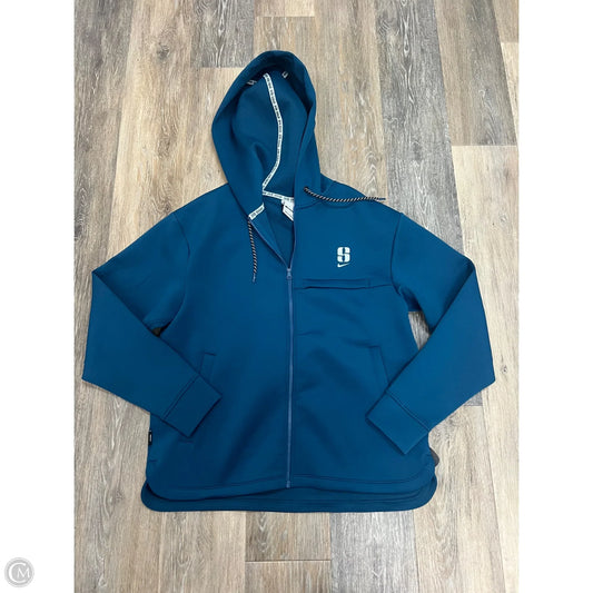 Athletic Sweatshirt Hoodie By Nike In Blue, Size: S