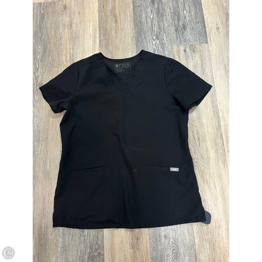 Scrub Top Short Sleeve By Figs In Black, Size: S