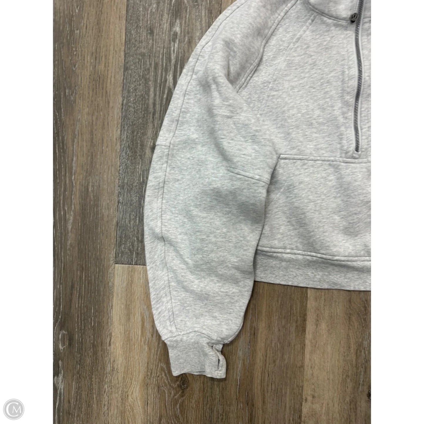 Athletic Sweatshirt Hoodie By Lululemon In Grey, Size: Xs