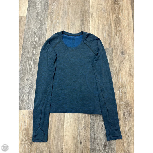 Athletic Top Long Sleeve Collar By Lululemon In Blue, Size: 6