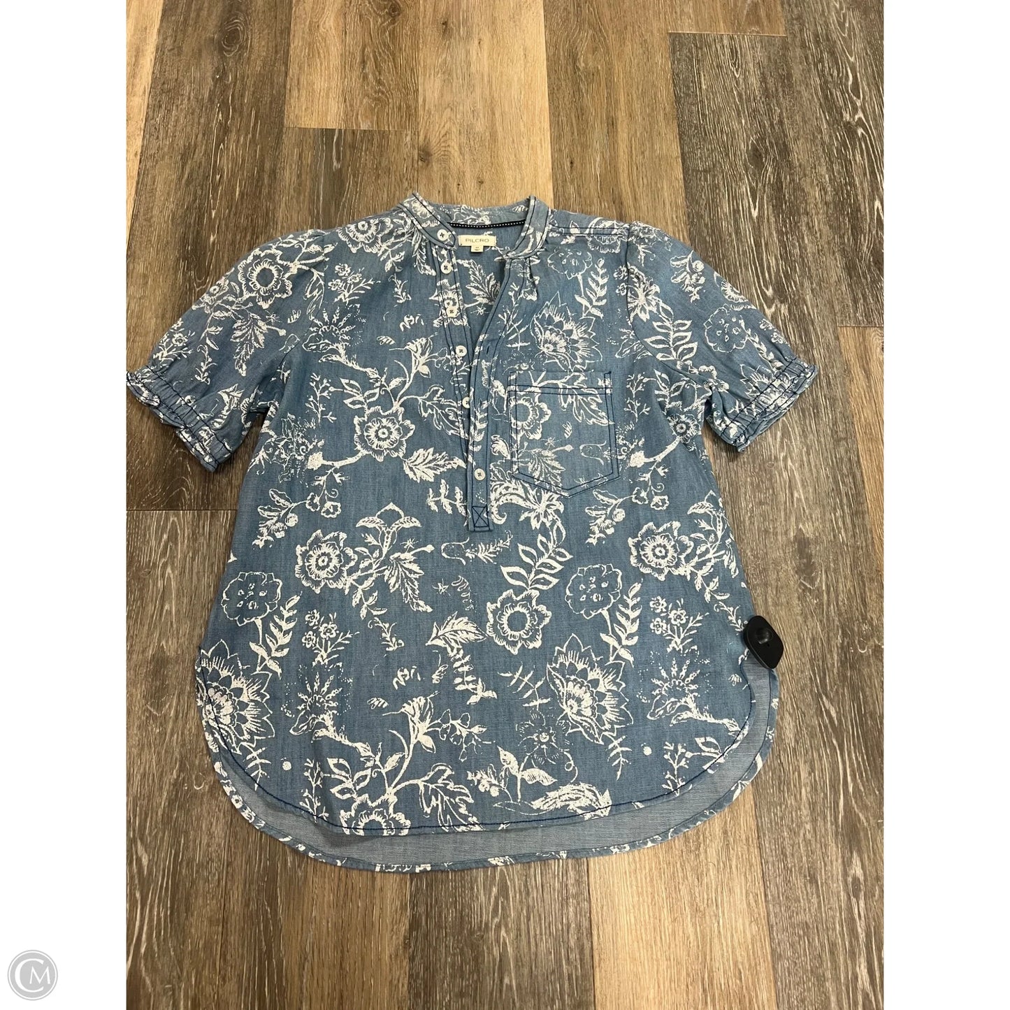 Blouse Short Sleeve By Pilcro In Blue, Size: Xs