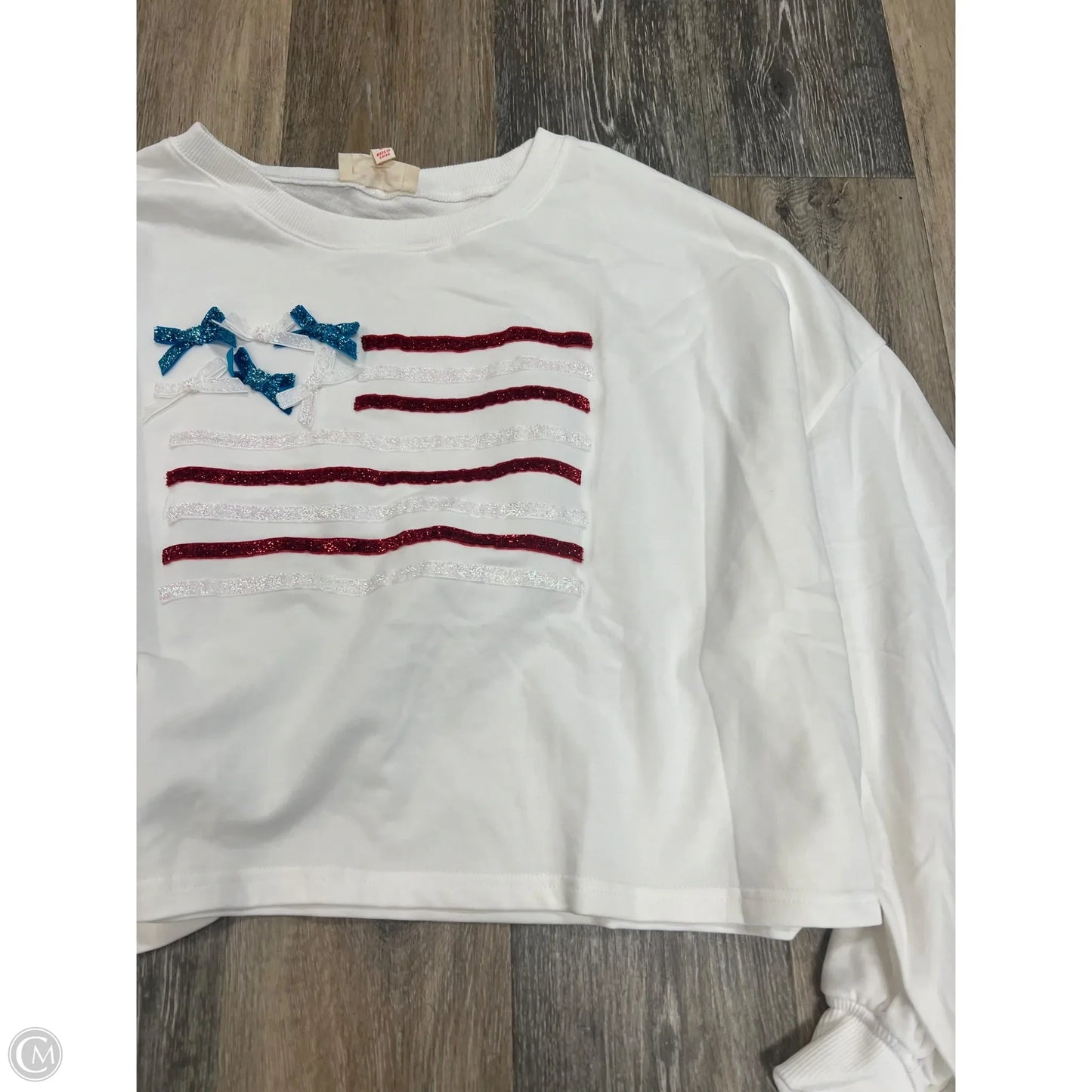 Top Long Sleeve By Peach Love Cream California In White, Size: L