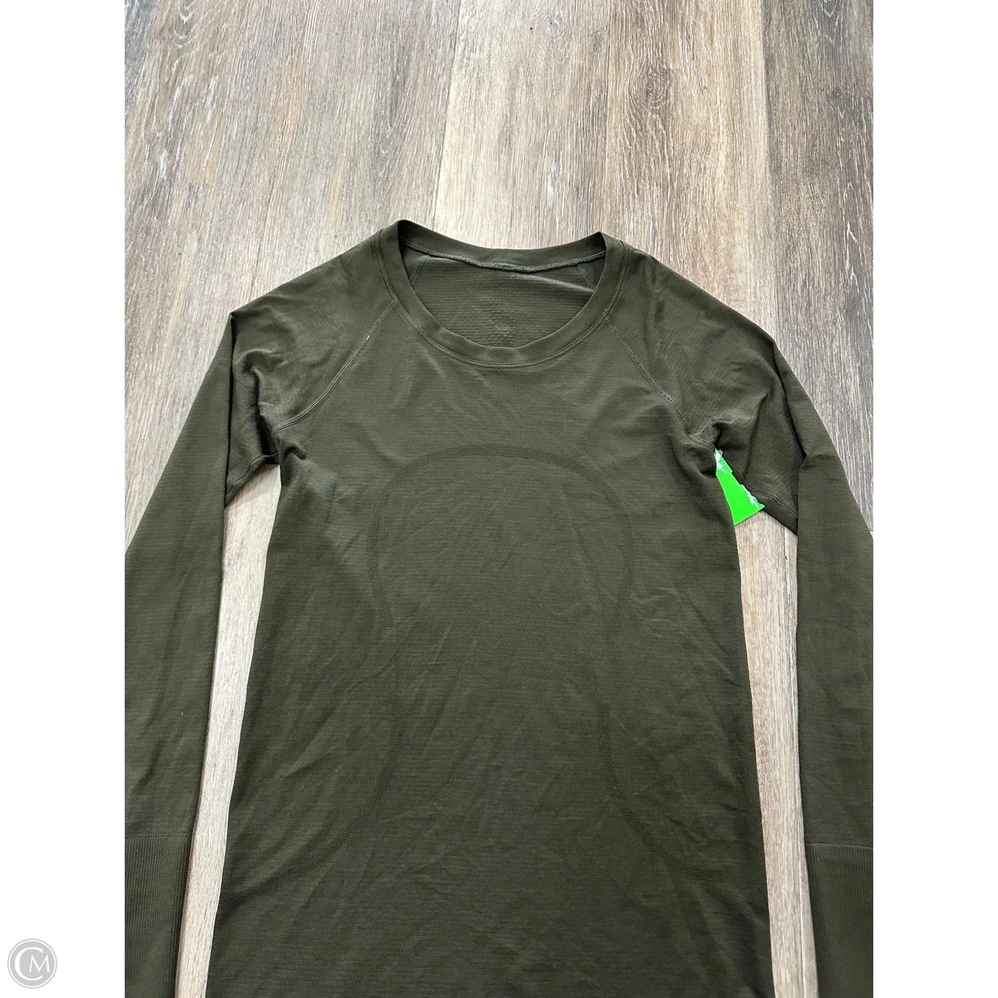 Athletic Top Long Sleeve Collar By Lululemon In Green, Size: 6