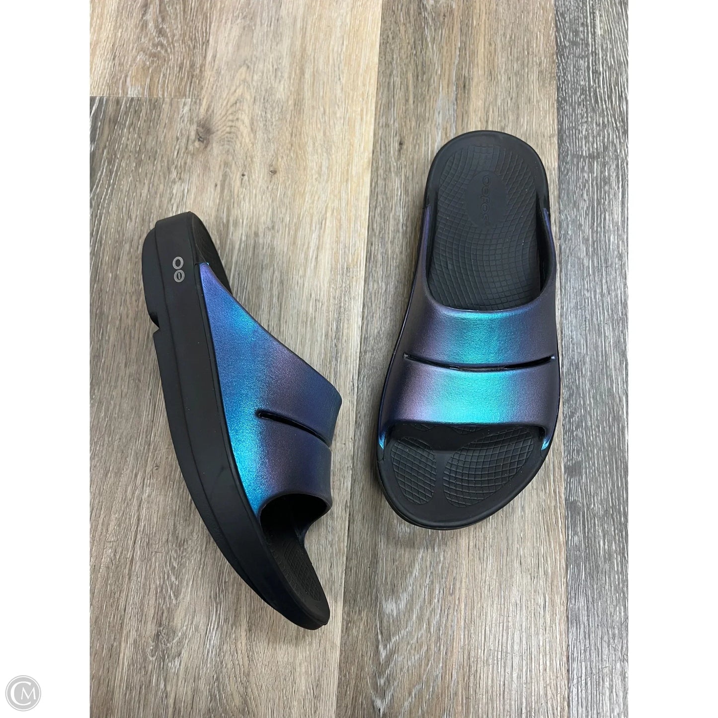 Sandals Flip Flops By OOFOS In Black, Size: 11