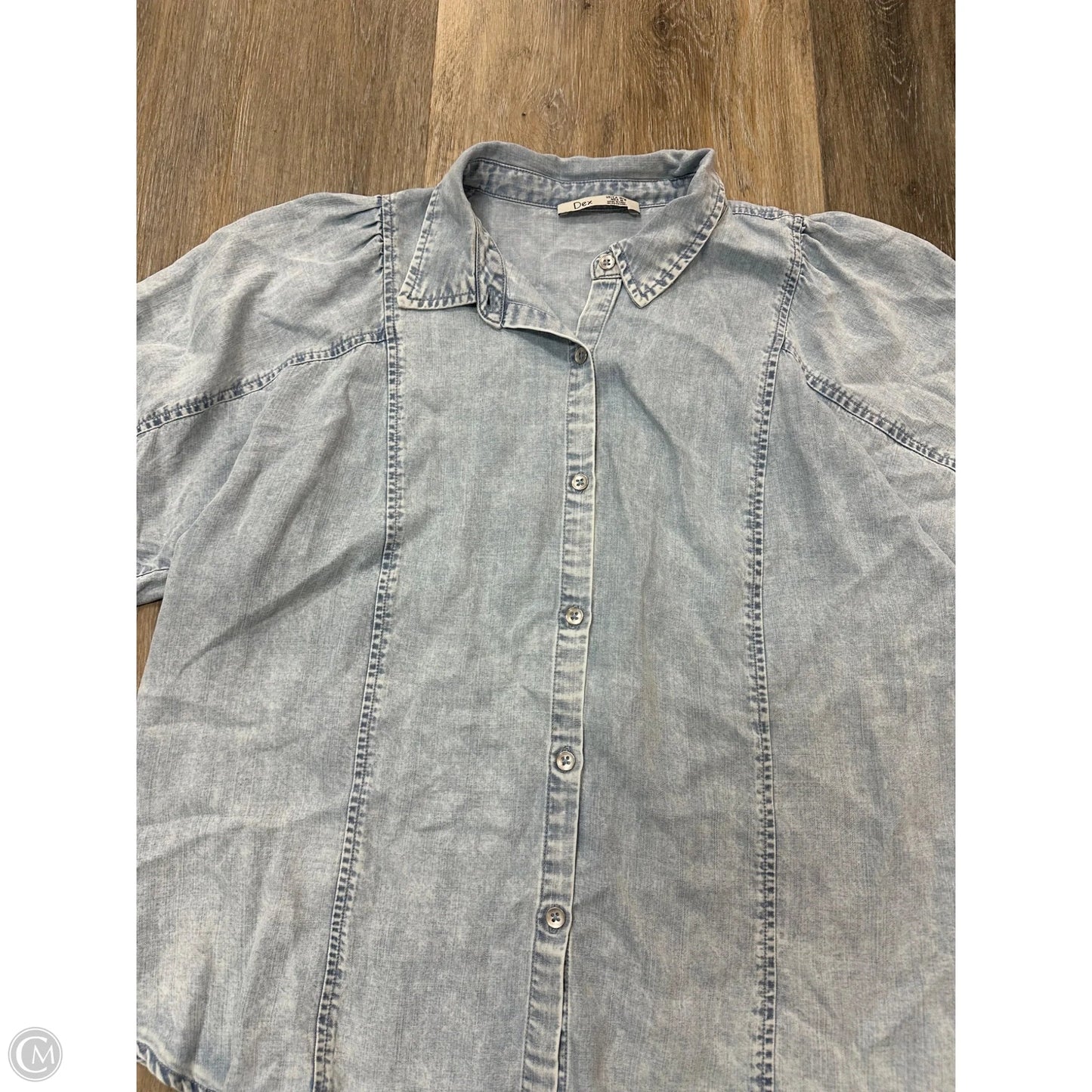 Blouse Short Sleeve By Dex In Blue, Size: M