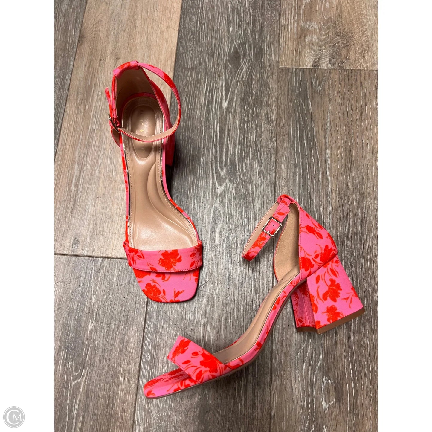 Sandals Heels Block By Kelly And Katie In Pink, Size: 9.5