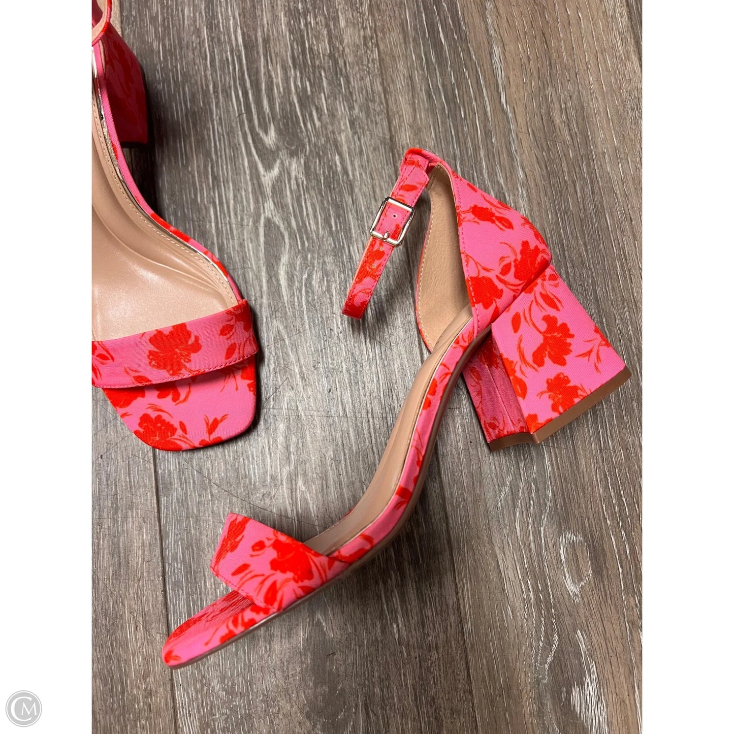 Sandals Heels Block By Kelly And Katie In Pink, Size: 9.5