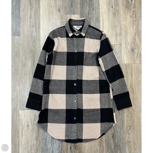 Jacket Shirt By Steve Madden In Black & Tan, Size: Xs