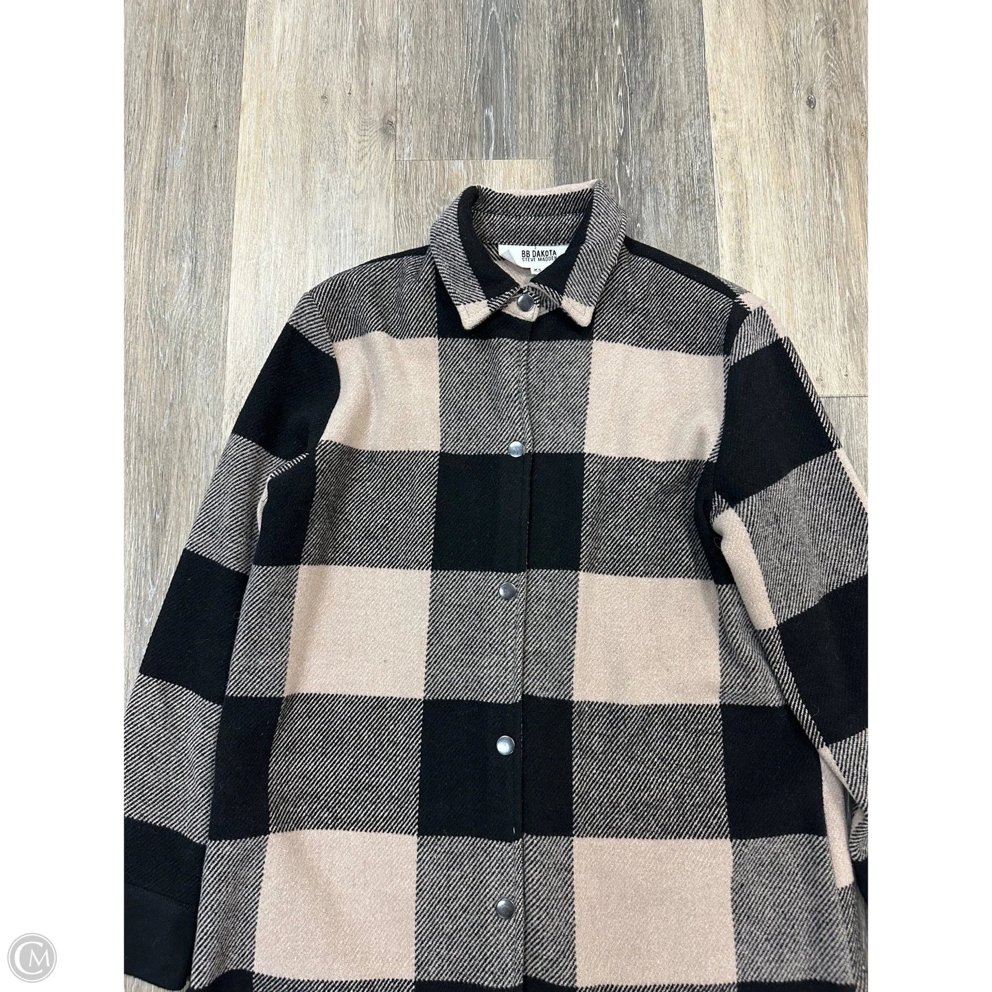 Jacket Shirt By Steve Madden In Black & Tan, Size: Xs