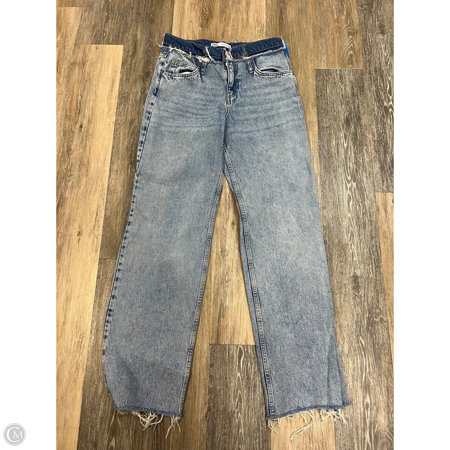 Jeans Straight By Zara In Blue Denim, Size: 6