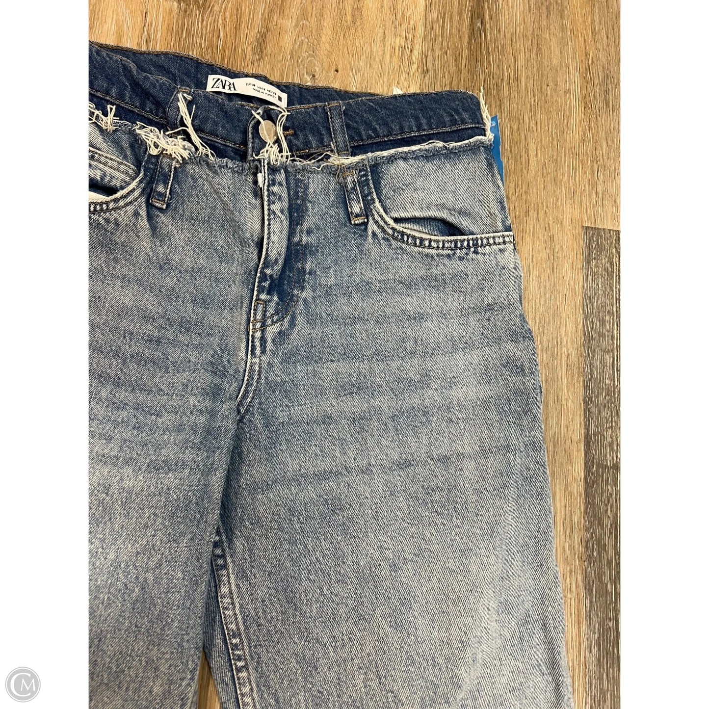 Jeans Straight By Zara In Blue Denim, Size: 6