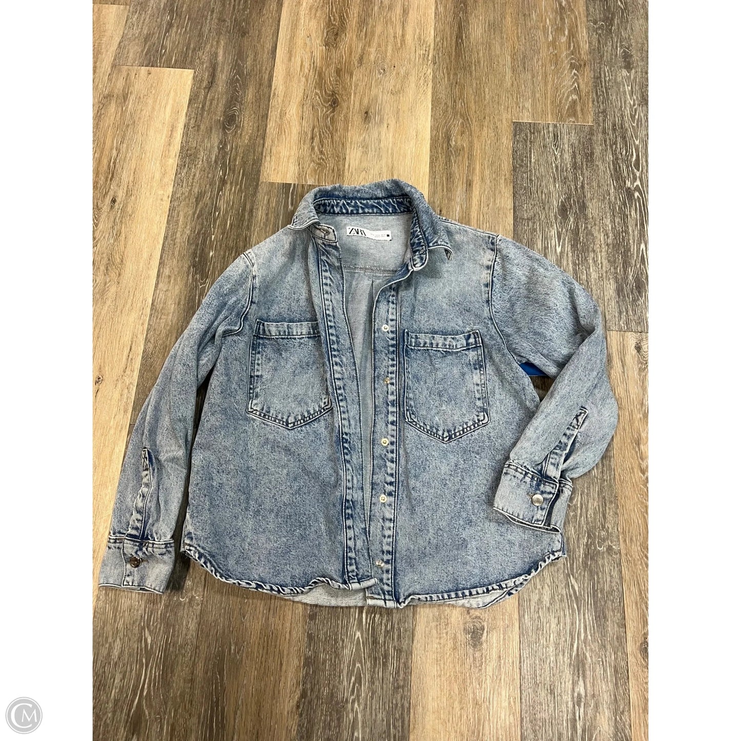 Jacket Denim By Zara In Blue Denim, Size: S